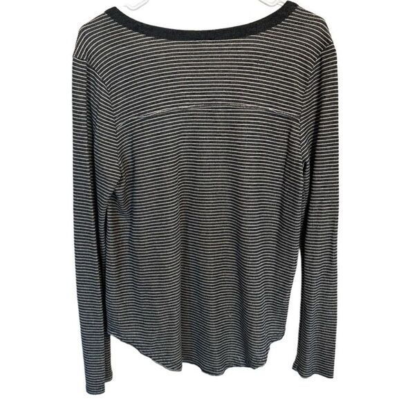 Anthropologie- {Akemi + Kin} Alunda Lurex Grey and White Striped Top, Size Large - Picture 4 of 10